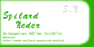 szilard neder business card